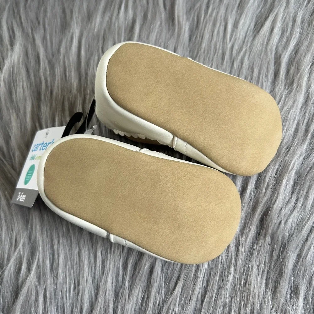Carter's‎ Child Of Mine Baby Shoes Infant Girl's Size 3-6 Months White Booties